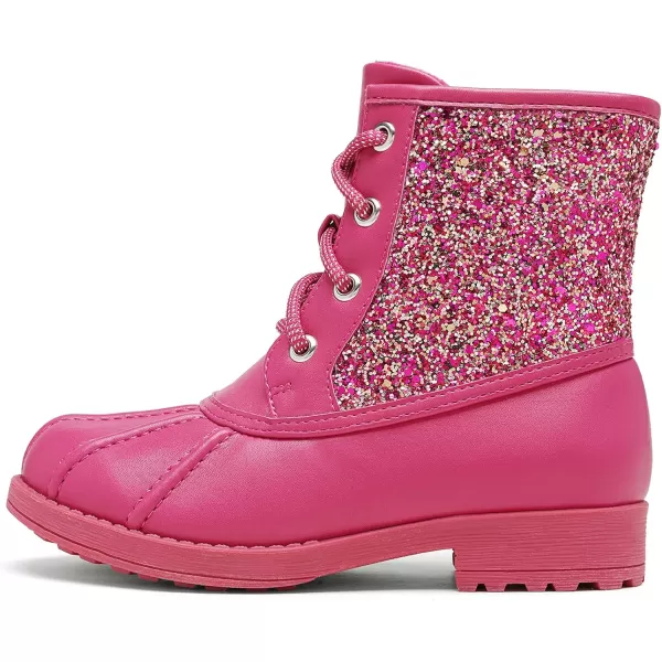 imageDREAM PAIRS Girls Side Zipper Glitter Ankle BootsToddlerLittle KidBig KidFuchsia