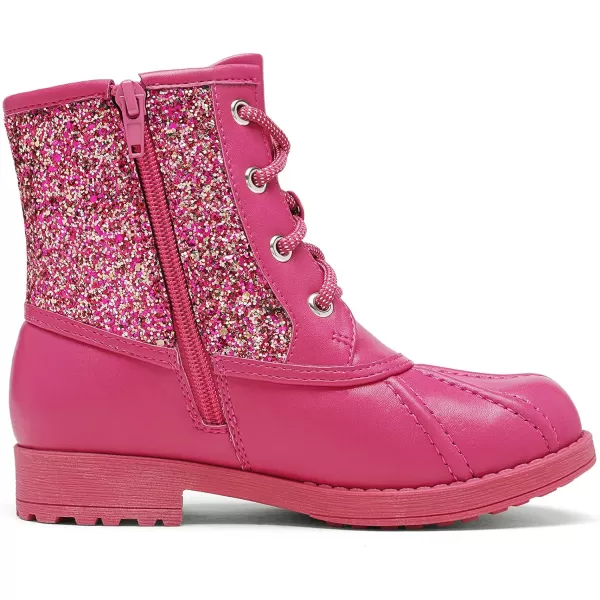 imageDREAM PAIRS Girls Side Zipper Glitter Ankle BootsToddlerLittle KidBig KidFuchsia