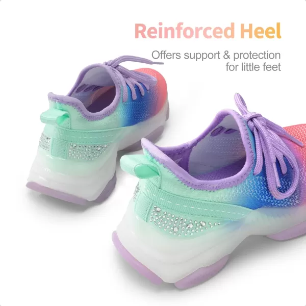 imageDREAM PAIRS Girls SlipOn Sneakers Kids Lightweight Jelly Sole Walking ShoesRainbowGreen