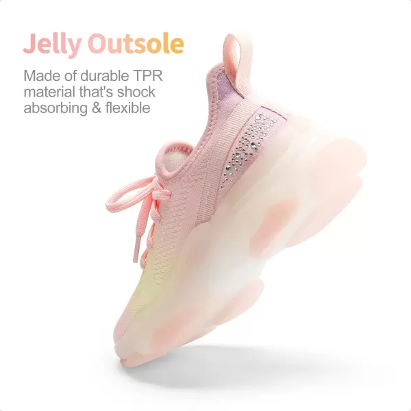 imageDREAM PAIRS Girls SlipOn Sneakers Kids Lightweight Jelly Sole Walking ShoesRainbowPink