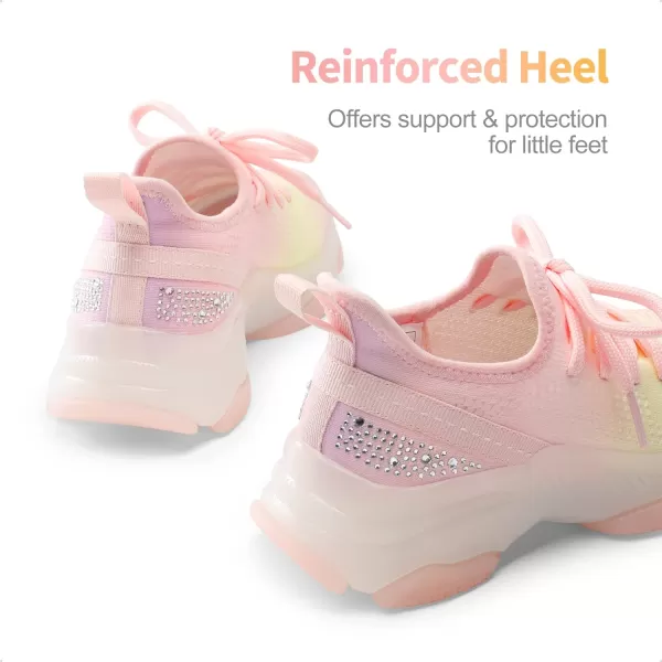 imageDREAM PAIRS Girls SlipOn Sneakers Kids Lightweight Jelly Sole Walking ShoesRainbowPink