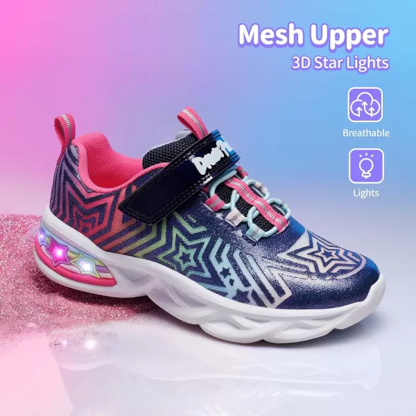 imageDREAM PAIRS Girls Sneakers Casual Little Kids Light Up Walking Flashing Led ShoesBlue