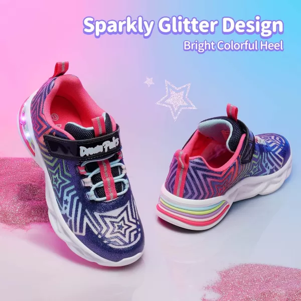 imageDREAM PAIRS Girls Sneakers Casual Little Kids Light Up Walking Flashing Led ShoesBlue
