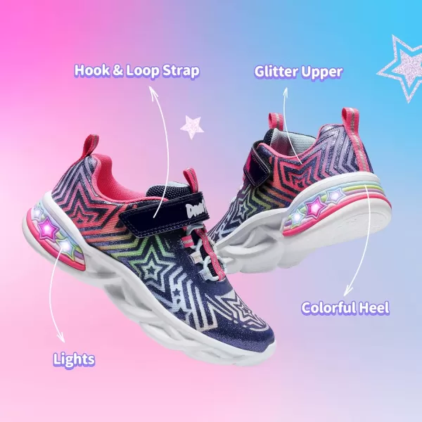 imageDREAM PAIRS Girls Sneakers Casual Little Kids Light Up Walking Flashing Led ShoesBlue