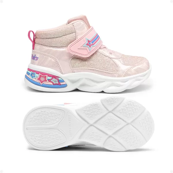 imageDREAM PAIRS Girls Sneakers High Top Casual Little Kids Glitter Walking Shoes Fashion BootPink