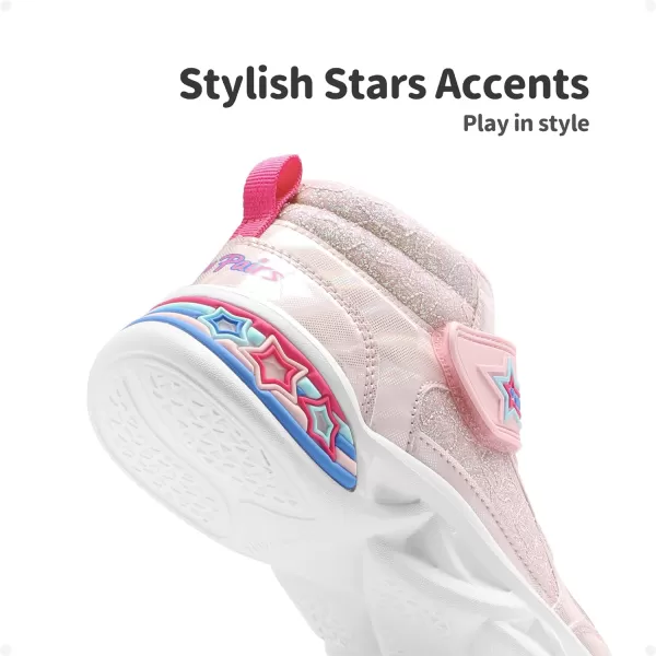 imageDREAM PAIRS Girls Sneakers High Top Casual Little Kids Glitter Walking Shoes Fashion BootPink