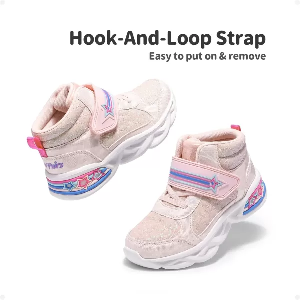 imageDREAM PAIRS Girls Sneakers High Top Casual Little Kids Glitter Walking Shoes Fashion BootPink