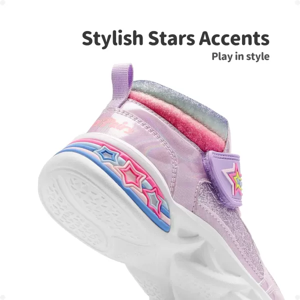 imageDREAM PAIRS Girls Sneakers High Top Casual Little Kids Glitter Walking Shoes Fashion BootPurple