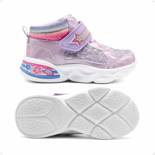 imageDREAM PAIRS Girls Sneakers High Top Casual Little Kids Glitter Walking Shoes Fashion BootPurple