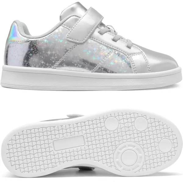 imageDREAM PAIRS Girls Sneakers Toddler Little Kids Tennis School Walking ShoesSilver