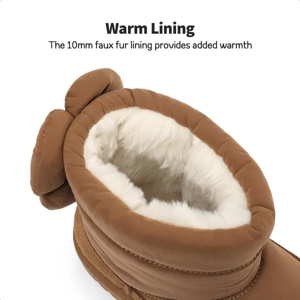 imageDREAM PAIRS Girls Snow Boots Kids Winter 10mm Puffy Faux Fur Lined Ankle Shoes for LittleBig KidCamel