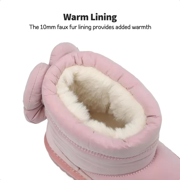 imageDREAM PAIRS Girls Snow Boots Kids Winter 10mm Puffy Faux Fur Lined Ankle Shoes for LittleBig KidPink
