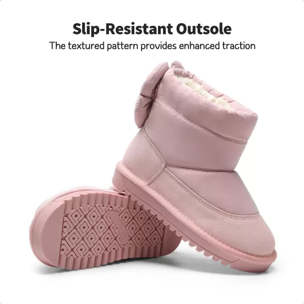 imageDREAM PAIRS Girls Snow Boots Kids Winter 10mm Puffy Faux Fur Lined Ankle Shoes for LittleBig KidPink