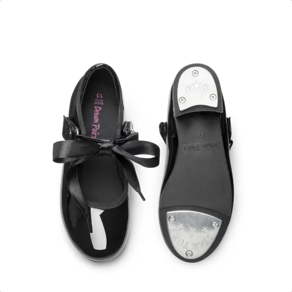 imageDREAM PAIRS Girls Tap Shoes Easy Strap Dance Shoes Girls Mary Jane Flats for ToddlerLittle KidBig KidBlackpat