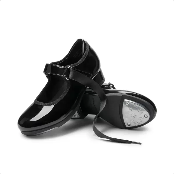 imageDREAM PAIRS Girls Tap Shoes Easy Strap Dance Shoes Girls Mary Jane Flats for ToddlerLittle KidBig KidBlackpat
