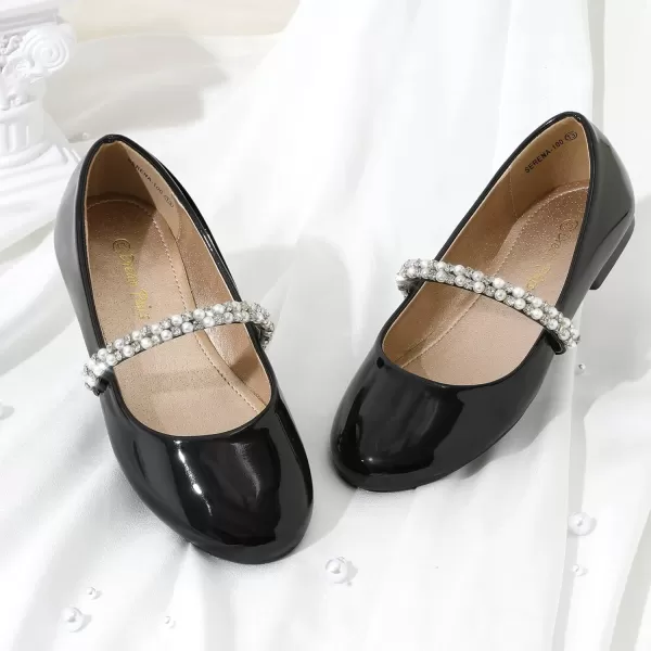 imageDREAM PAIRS Girls ToddlerLittle KidBig Kid Serena100 Mary Jane Ballerina Flat ShoesBlackPat