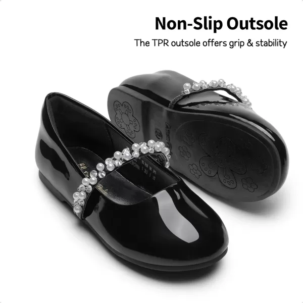 imageDREAM PAIRS Girls ToddlerLittle KidBig Kid Serena100 Mary Jane Ballerina Flat ShoesBlackPatt