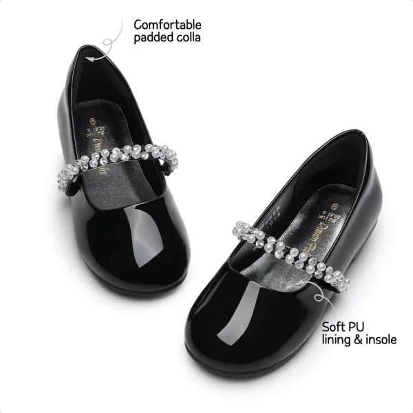 imageDREAM PAIRS Girls ToddlerLittle KidBig Kid Serena100 Mary Jane Ballerina Flat ShoesBlackPatt