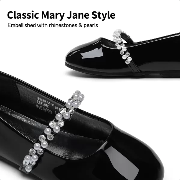 imageDREAM PAIRS Girls ToddlerLittle KidBig Kid Serena100 Mary Jane Ballerina Flat ShoesBlackPatt