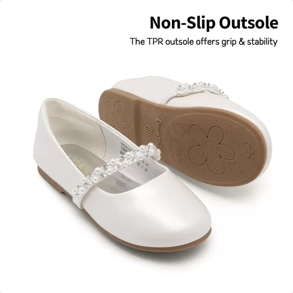 imageDREAM PAIRS Girls ToddlerLittle KidBig Kid Serena100 Mary Jane Ballerina Flat ShoesIvoryt