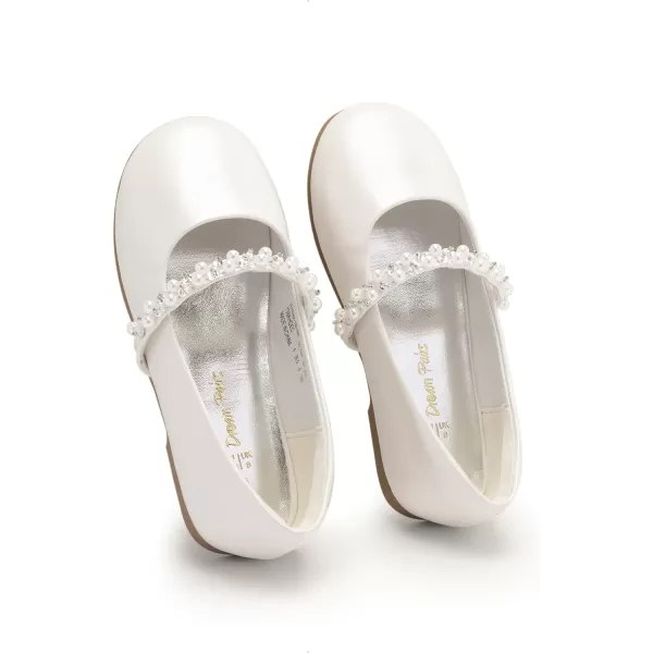 imageDREAM PAIRS Girls ToddlerLittle KidBig Kid Serena100 Mary Jane Ballerina Flat ShoesIvoryt