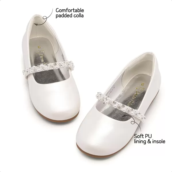 imageDREAM PAIRS Girls ToddlerLittle KidBig Kid Serena100 Mary Jane Ballerina Flat ShoesIvoryt