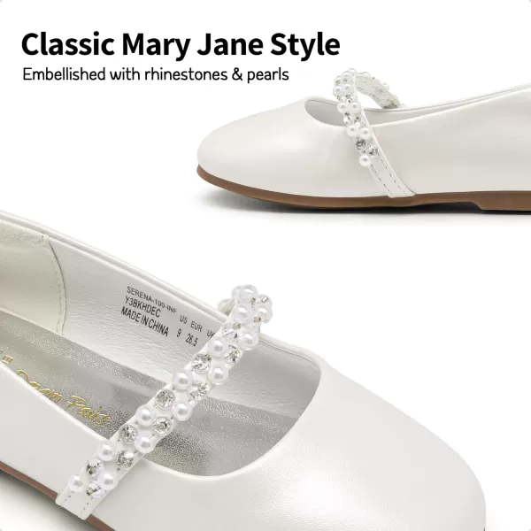 imageDREAM PAIRS Girls ToddlerLittle KidBig Kid Serena100 Mary Jane Ballerina Flat ShoesIvoryt