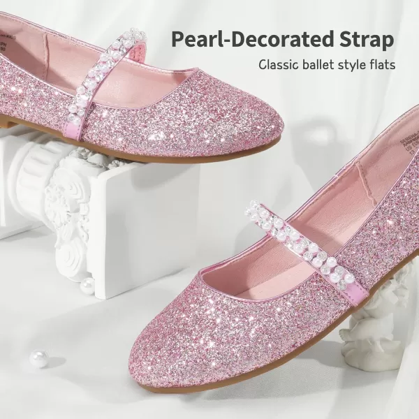 imageDREAM PAIRS Girls ToddlerLittle KidBig Kid Serena100 Mary Jane Ballerina Flat ShoesPink