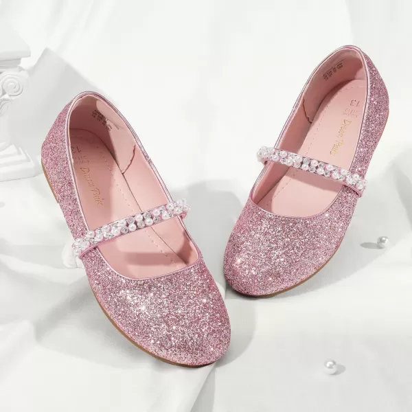 imageDREAM PAIRS Girls ToddlerLittle KidBig Kid Serena100 Mary Jane Ballerina Flat ShoesPink