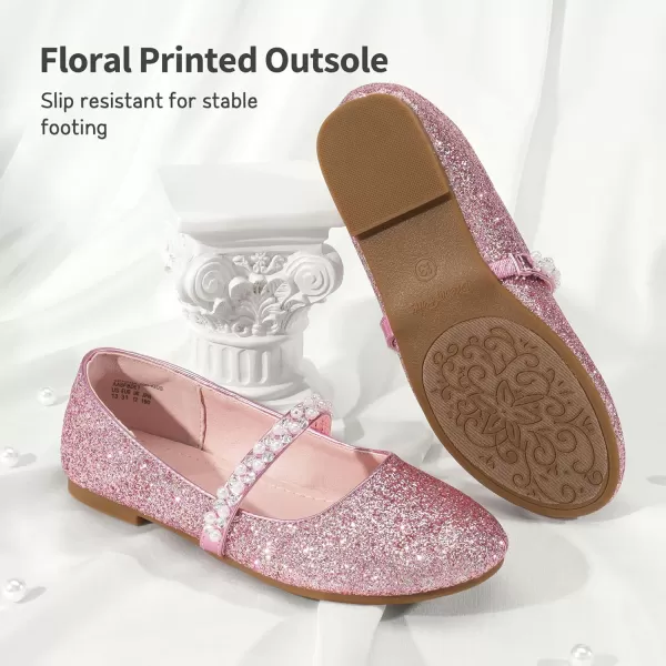 imageDREAM PAIRS Girls ToddlerLittle KidBig Kid Serena100 Mary Jane Ballerina Flat ShoesPink