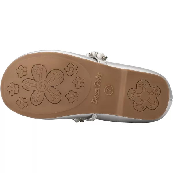 imageDREAM PAIRS Girls ToddlerLittle KidBig Kid Serena100 Mary Jane Ballerina Flat ShoesSilvert
