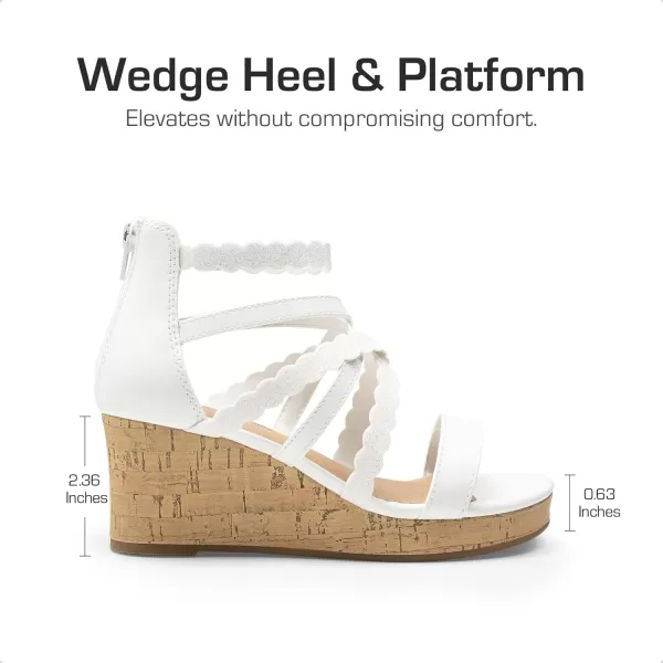 imageDREAM PAIRS Girls Wedge Sandals Summer Flatform Open Toe Platform SandalsWhite