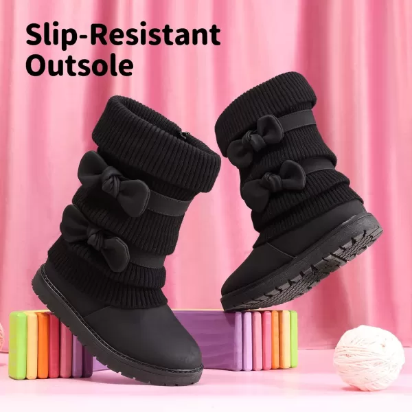 imageDREAM PAIRS Girls Winter Snow Boots Faux Fur Lined Mid Calf ShoesBlack