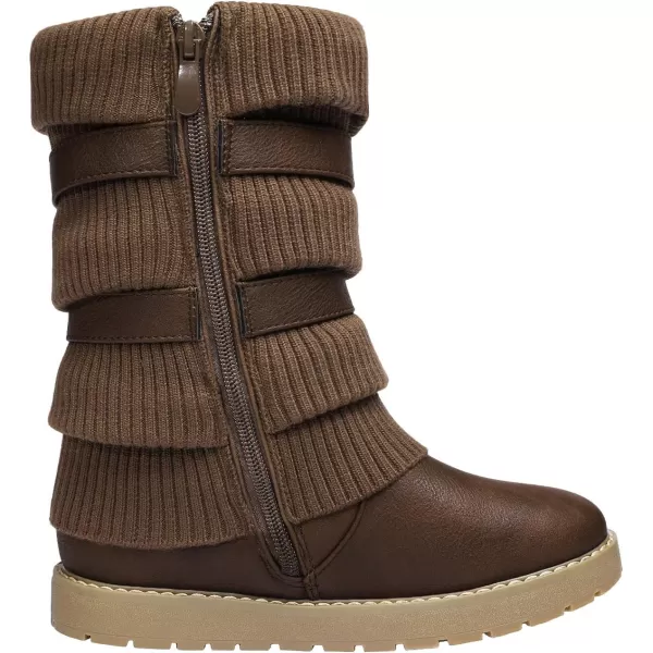 imageDREAM PAIRS Girls Winter Snow Boots Faux Fur Lined Mid Calf ShoesBrown