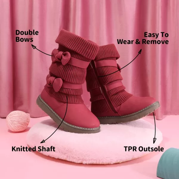 imageDREAM PAIRS Girls Winter Snow Boots Faux Fur Lined Mid Calf ShoesKlovered