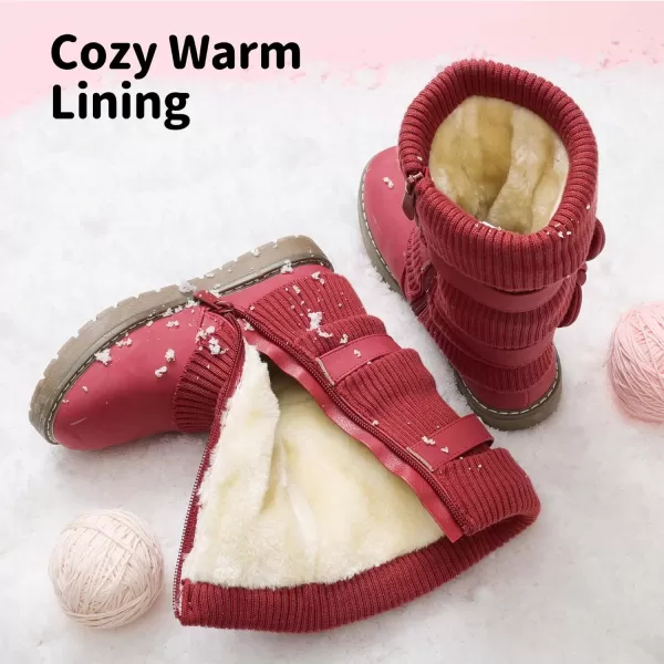 imageDREAM PAIRS Girls Winter Snow Boots Faux Fur Lined Mid Calf ShoesKlovered
