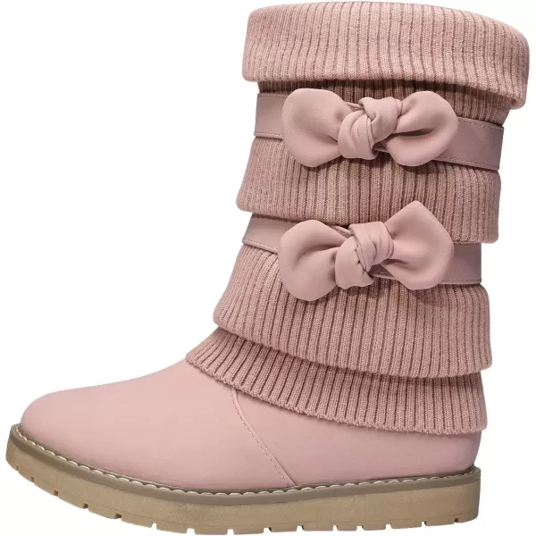 imageDREAM PAIRS Girls Winter Snow Boots Faux Fur Lined Mid Calf ShoesPink