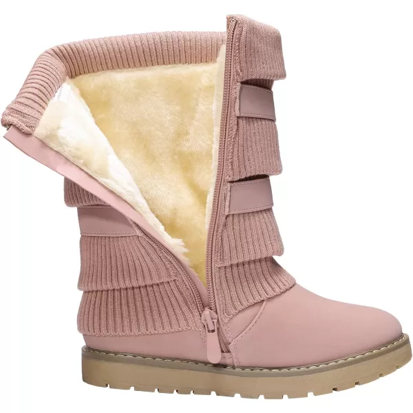 imageDREAM PAIRS Girls Winter Snow Boots Faux Fur Lined Mid Calf ShoesPink