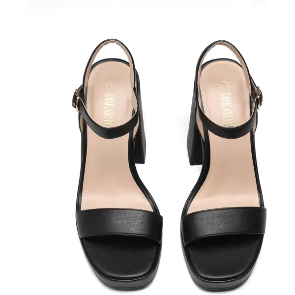 imageDREAM PAIRS Heels for Women Block Chunky Platform High Heels Open Toe Fashion Wedding Party Evening Prom Dance Ankle Strap Dress Pump Sandals ShoesBlack