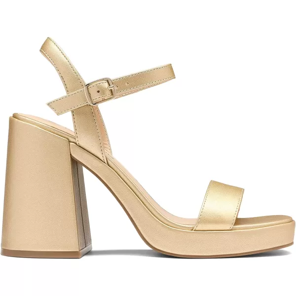 imageDREAM PAIRS Heels for Women Block Chunky Platform High Heels Open Toe Fashion Wedding Party Evening Prom Dance Ankle Strap Dress Pump Sandals ShoesGold