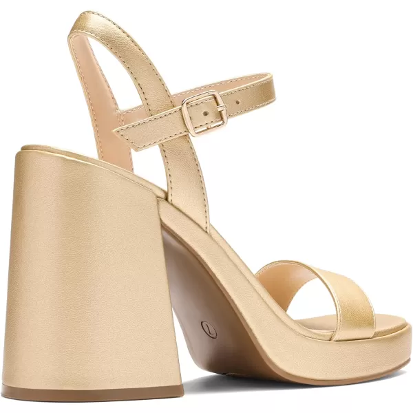 imageDREAM PAIRS Heels for Women Block Chunky Platform High Heels Open Toe Fashion Wedding Party Evening Prom Dance Ankle Strap Dress Pump Sandals ShoesGold