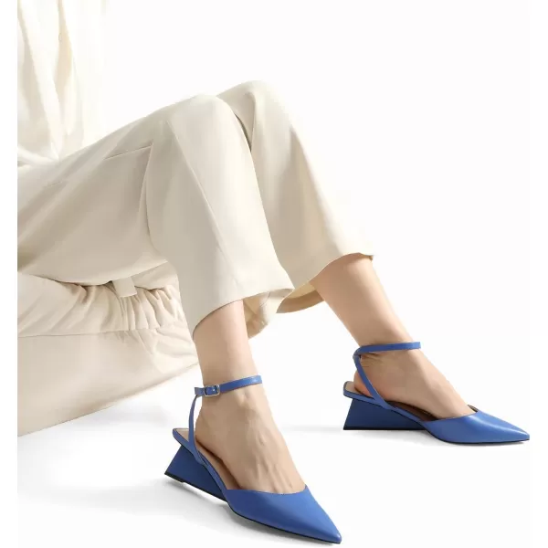 imageDREAM PAIRS Heels for Women Pointed Toe Chunky Heels Pump ShoesBlue