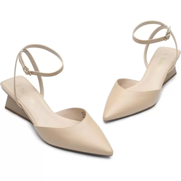 imageDREAM PAIRS Heels for Women Pointed Toe Chunky Heels Pump ShoesNude
