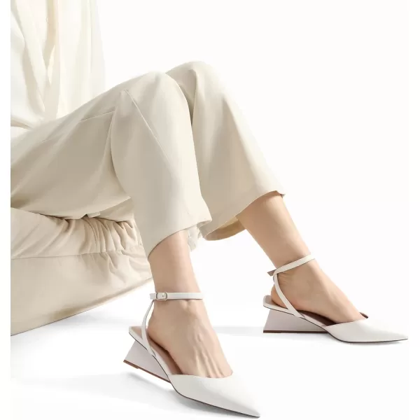 imageDREAM PAIRS Heels for Women Pointed Toe Chunky Heels Pump ShoesWhite