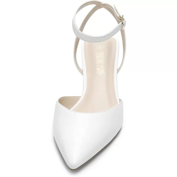 imageDREAM PAIRS Heels for Women Pointed Toe Chunky Heels Pump ShoesWhite