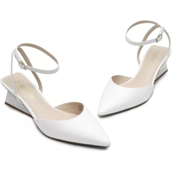 imageDREAM PAIRS Heels for Women Pointed Toe Chunky Heels Pump ShoesWhite