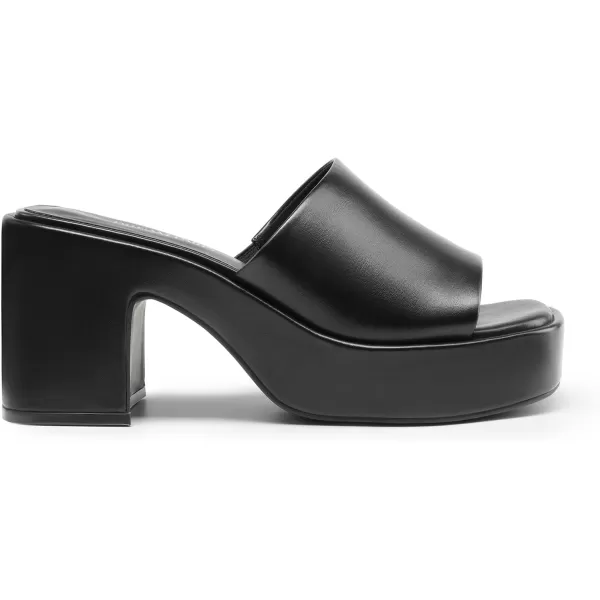 imageDREAM PAIRS High Chunky Platform Heels for Women Fashion Comfort Slip on Square Open Toe Block Heel SandalsBlackpu