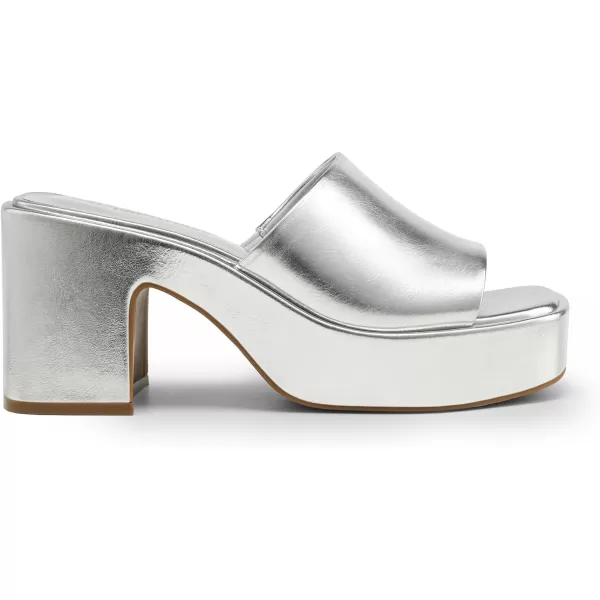 imageDREAM PAIRS High Chunky Platform Heels for Women Fashion Comfort Slip on Square Open Toe Block Heel SandalsSilverpu
