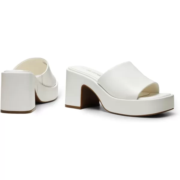 imageDREAM PAIRS High Chunky Platform Heels for Women Fashion Comfort Slip on Square Open Toe Block Heel SandalsWhitepu