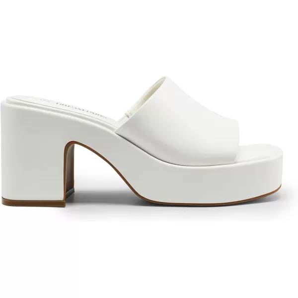 imageDREAM PAIRS High Chunky Platform Heels for Women Fashion Comfort Slip on Square Open Toe Block Heel SandalsWhitepu